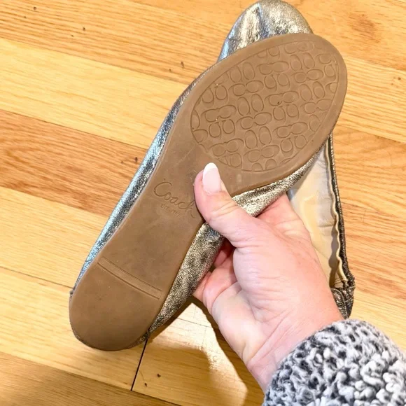 Coach Metallic Bronze Ballet Flats | Classic + Chic - Picture 6 of 9